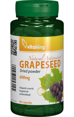 Capsule din samburi de struguri (Resveratrol) 400 mg Vitaking – 90 capsule driedfruits.ro/ Capsule si comprimate